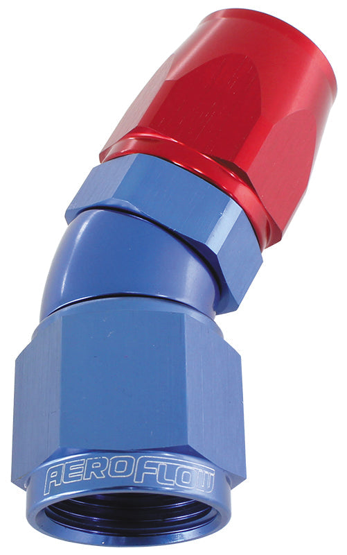 30 DEG -6AN FULL FLOW TEFLON HOSE END BLUE 1 PIECE FULLFLOW