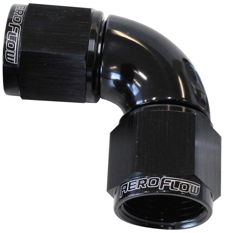 '-6AN 90 DEG SWIVEL COUPLER BLACK BILLET FULL FLOW 1 PIECE