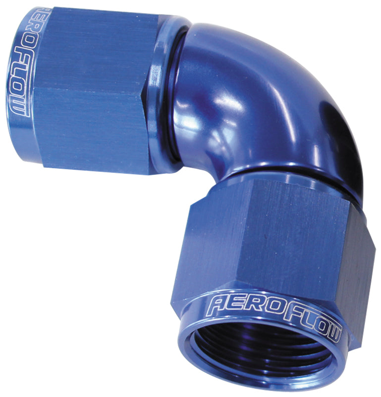 '-8AN 90 DEG SWIVEL COUPLER BLUE BILLET FULL FLOW 1 PIECE
