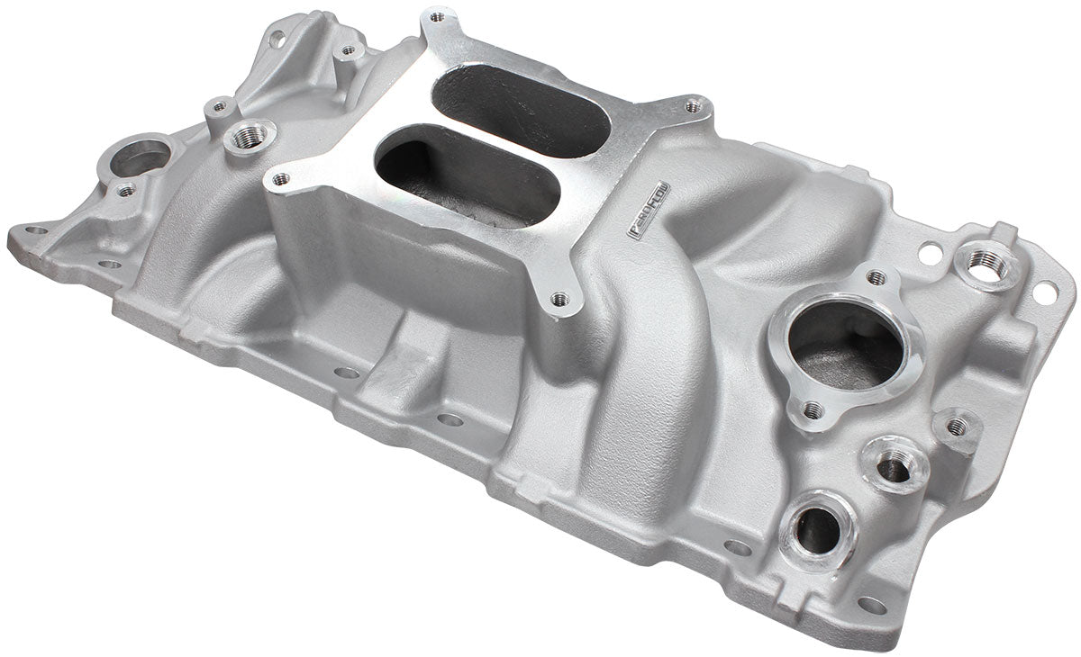 SBC STREET INTAKE MANIFOLD DUAL PLANE CHEV 350 NATURAL