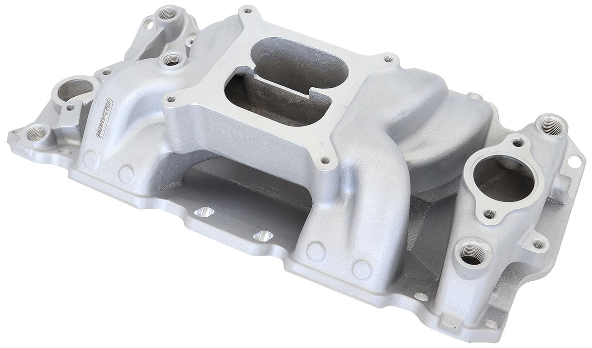 SBC AIR GAP INTAKE MANIFOLD DUAL PLANE CHEV 350 NATURAL