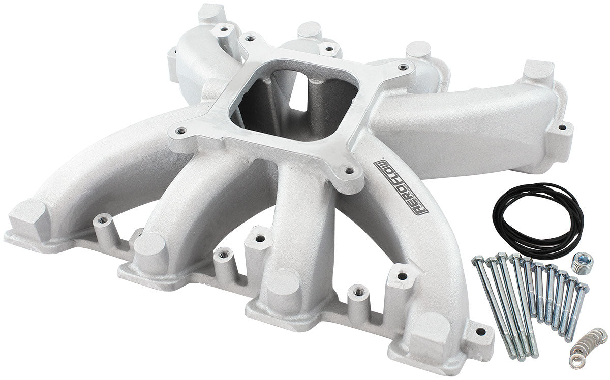GM LS CARBY INTAKE MANIFOLD RECTANGLE PORT NON-EFI LS3 NATURAL Aeroflow- AF 6040-6000