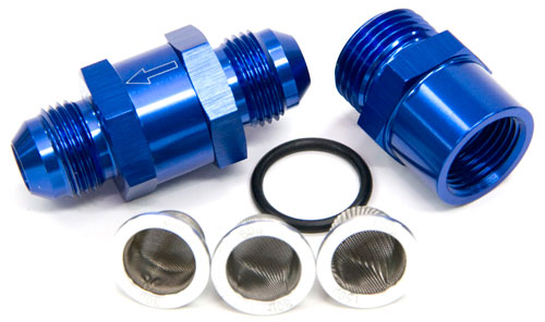 '-6AN INLINE FUEL & OIL FILTER BLUE 3 X FILTER 30,80,150 MICR