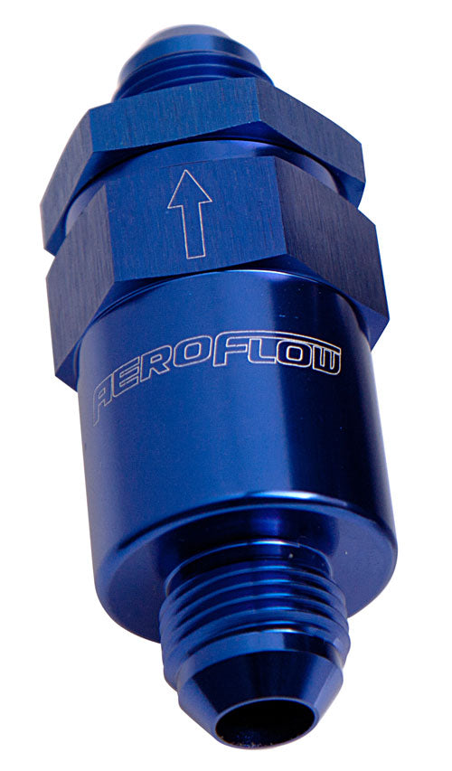BILLET FUEL FILTER -8AN BLUE 30 MICRON BRONZE FILTER