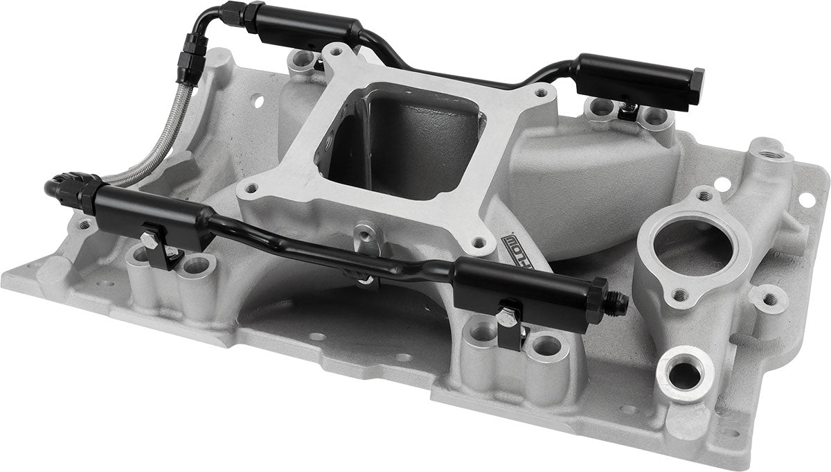 SBC EFI AIR GAP INTAKE MANIFOLSINGLE PLANE CHEV 350 NATURAL