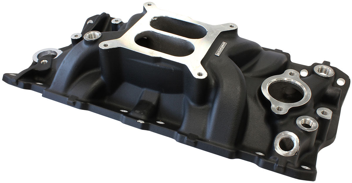 SBC STREET INTAKE MANIFOLD DUAL PLANE CHEV 350 BLACK