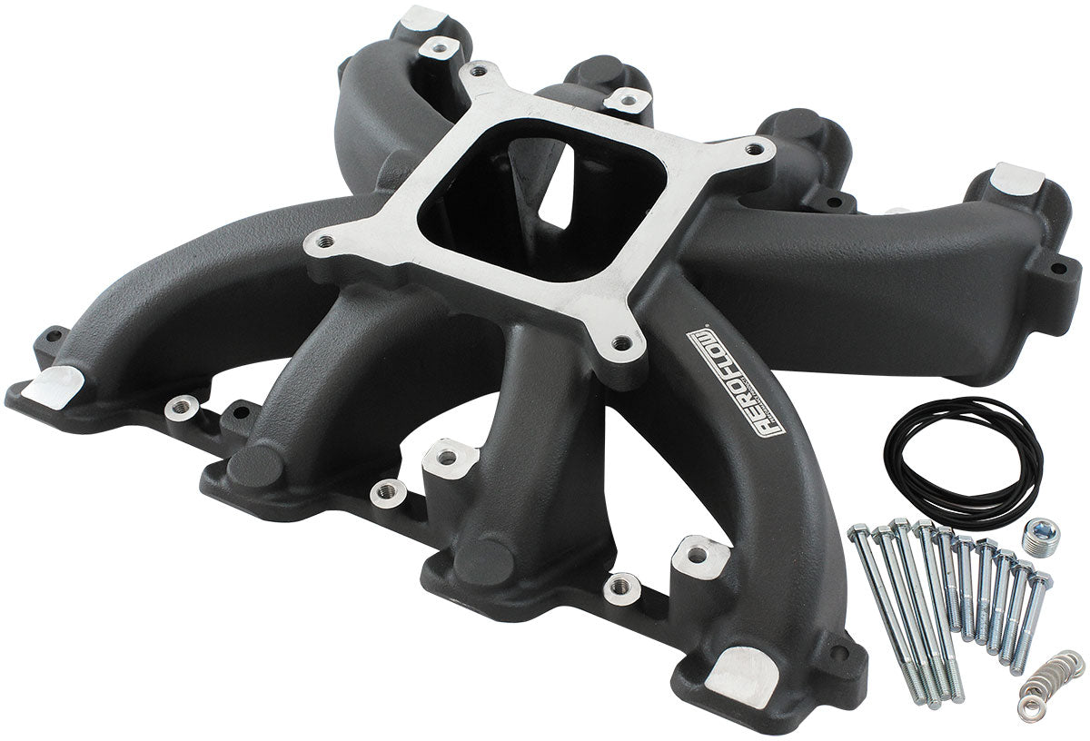GM LS CARBY INTAKE MANIFOLD CATHEDRAL PORT NON-EFI LS1 LS2BLACK Aeroflow - AF6240-5000