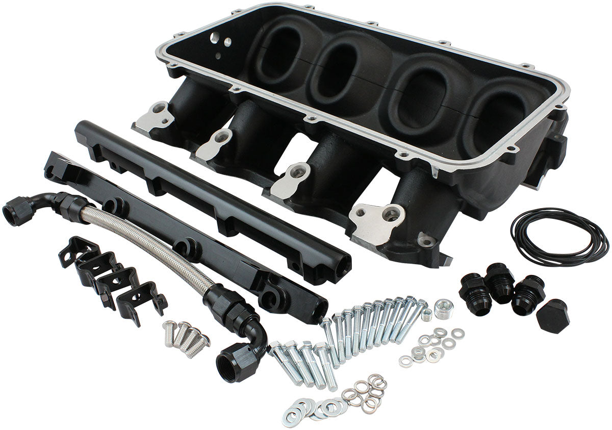 LOW RISE EFI GM LS BASE INTAKEMODULAR MANIFOLD RECTANGLE PORT BLACK AF 6079-6003