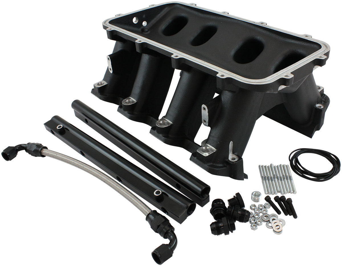 HI RISE EFI GM LS BASE INTAKE MODULAR MANIFOLD RECTANGLE PORT BLACK AF 6279-6004