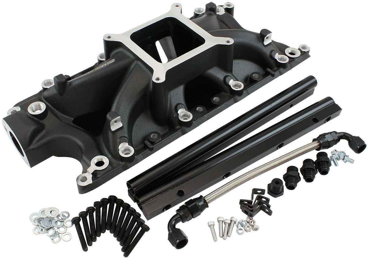 SBF EFI AIR GAP INTAKE MANIFOLSINGLE PLANE WINDSOR BLACK FORD 302 - AF6290-2000