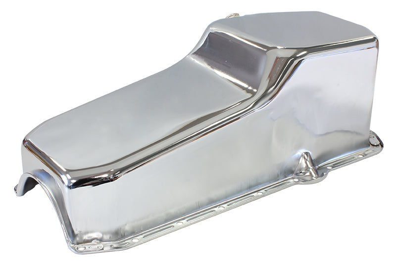 STEEL STOCK OIL PAN SBC CHROMERH/SIDE DIPSTICK REAR SUMP