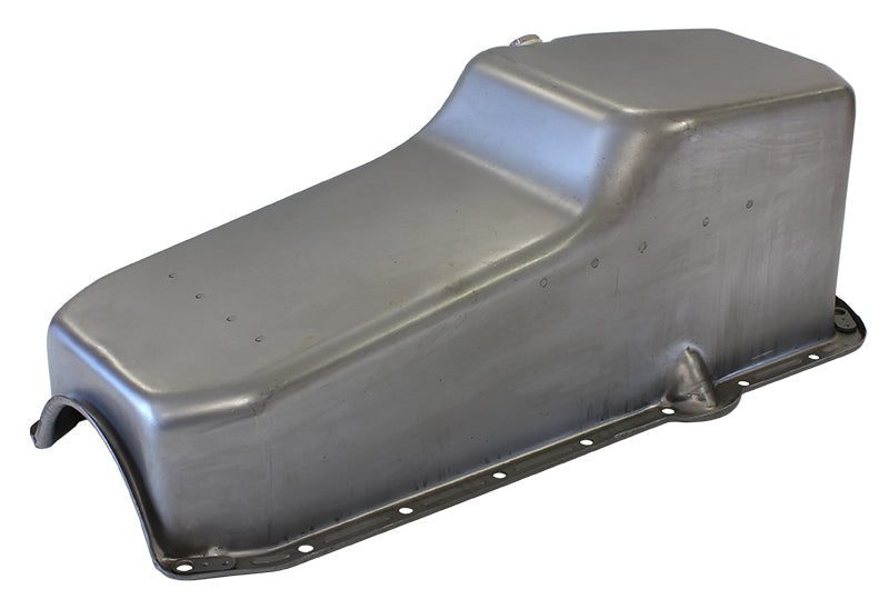 STEEL STOCK OIL PAN SBC RAW RH/SIDE DIPSTICK REAR SUMP