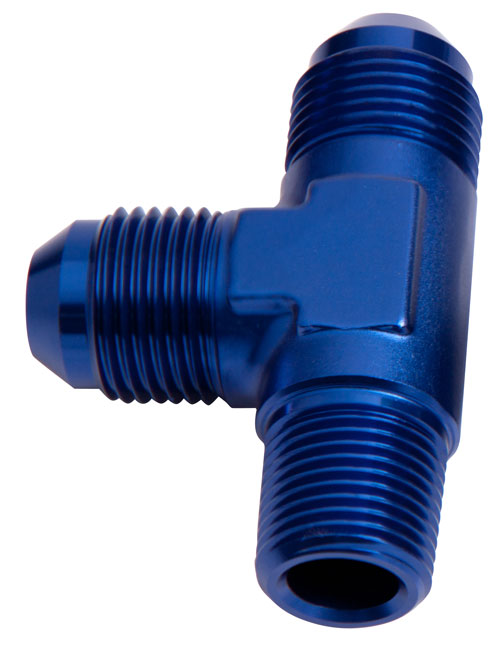 TEE -8AN WITH 1/2" NPT ON RUN BLACK AN TEE WITH NPT ON RUN