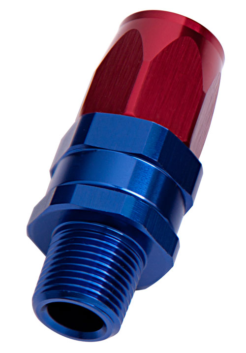 MALE 3/8" NPT STRAIGHT TO -8ANBLUE FULL SWIVEL STRAIGHT