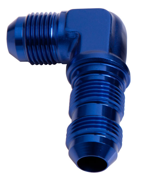 90 DEG BULKHEAD -10AN BLUE BULKHEAD NUT SEPERATE