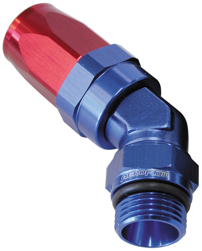 45 Deg -8 Hose to Male -6 Thread Black