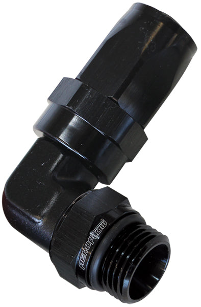 90 Deg -6 Hose to Male -6 Thread Black