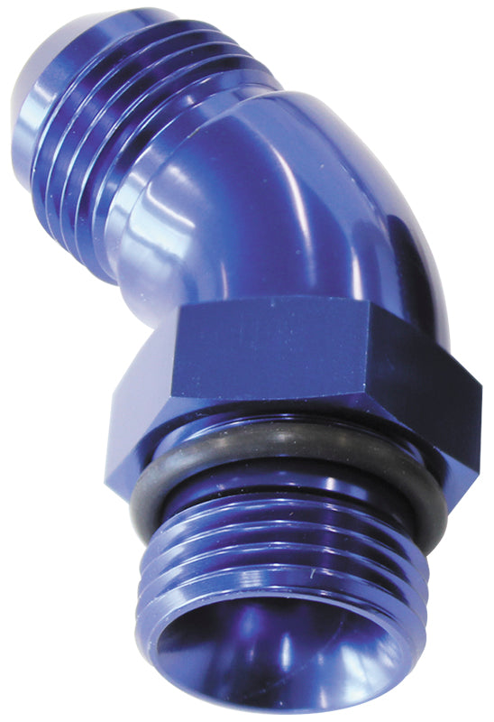 45 DEG -8ORB TO -6AN COMPLETE WITH JAM NUT AND O-RING BLACK