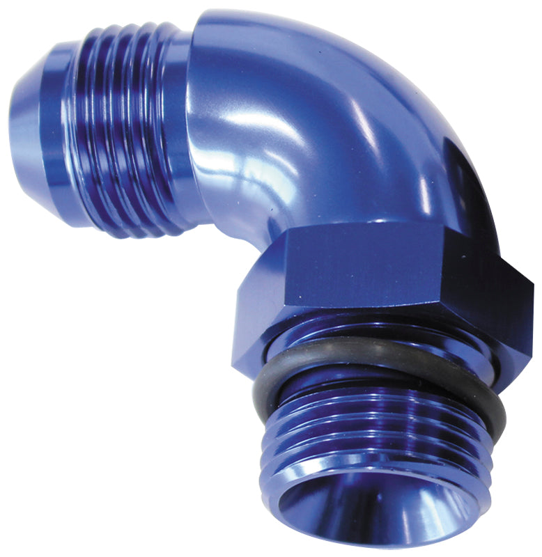 90 DEG -20ORB TO -20AN COMPLETWITH JAM NUT AND O-RING BLUE