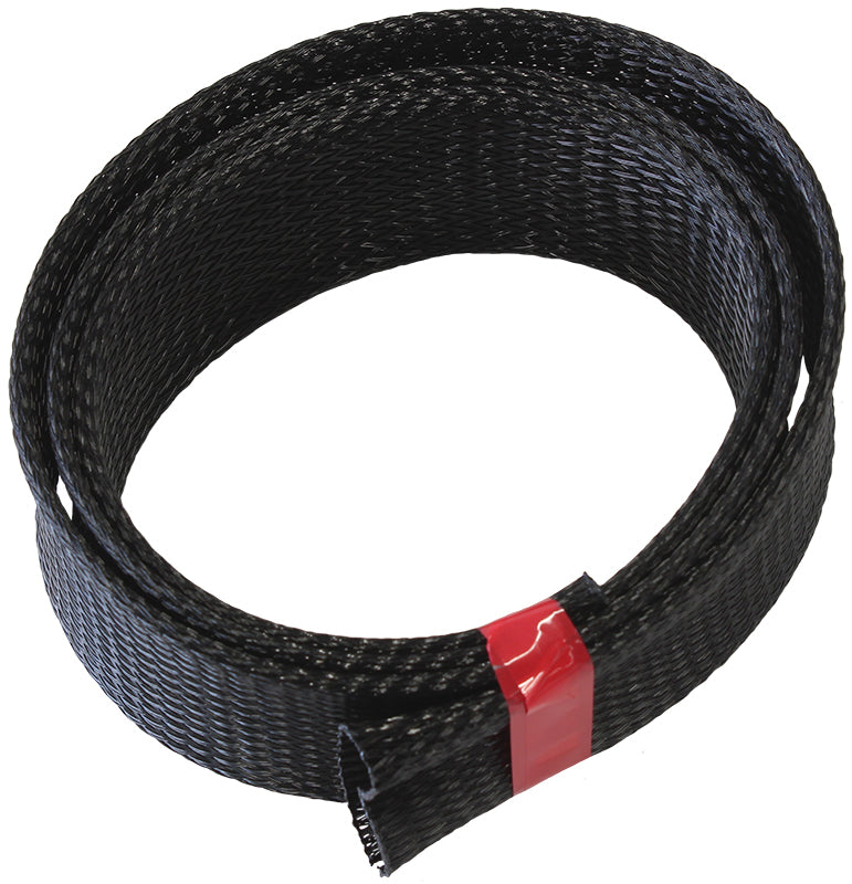 1-1/2" 7.6M HEAT FLEX BRAID BLACK TIGHT WEAVE HIGH COVERAG