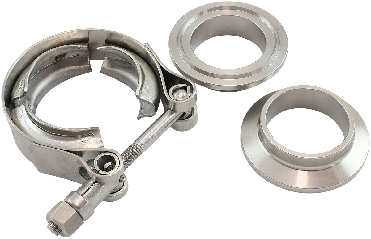 1.25" V BAND CLAMP 2X ALLOY RINGS & 1 X STAINLESS CLAMP