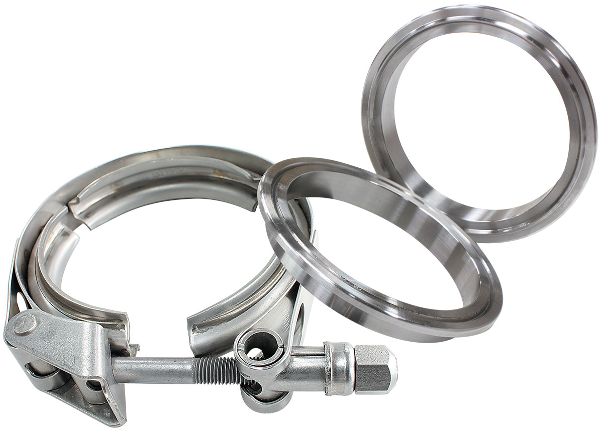 4.5" V BAND CLAMP KIT 2 X WELDRINGS & 1 X STAINLESS CLAMP