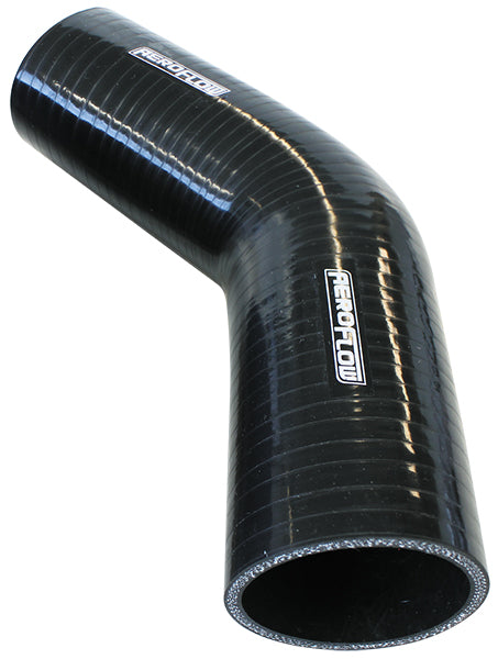 Silicone Hose 45 Deg; Black I.D 3.00" 76mm, Wall 5.3mm, 145mm Leg AF 9202-300