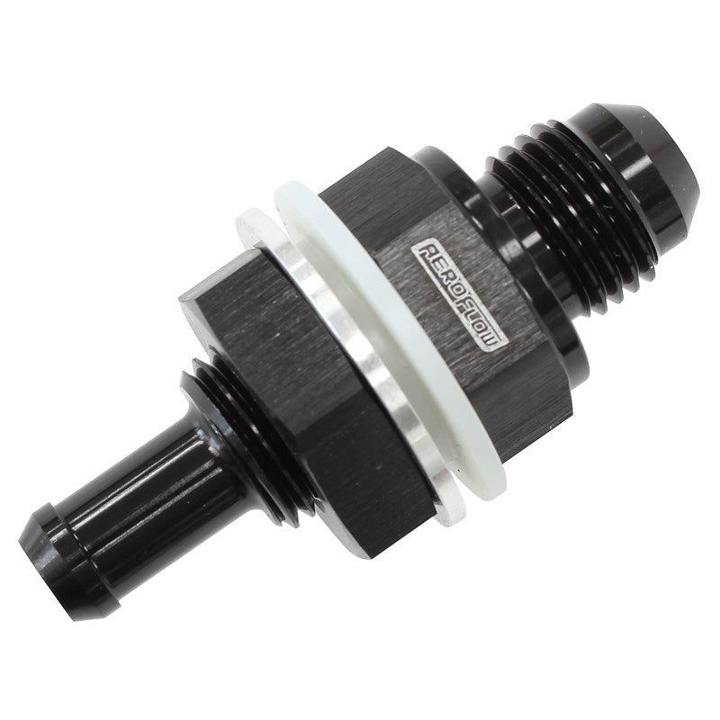 Fuel Cell Bulkhead Fitting -6AN to 5/16" Barb