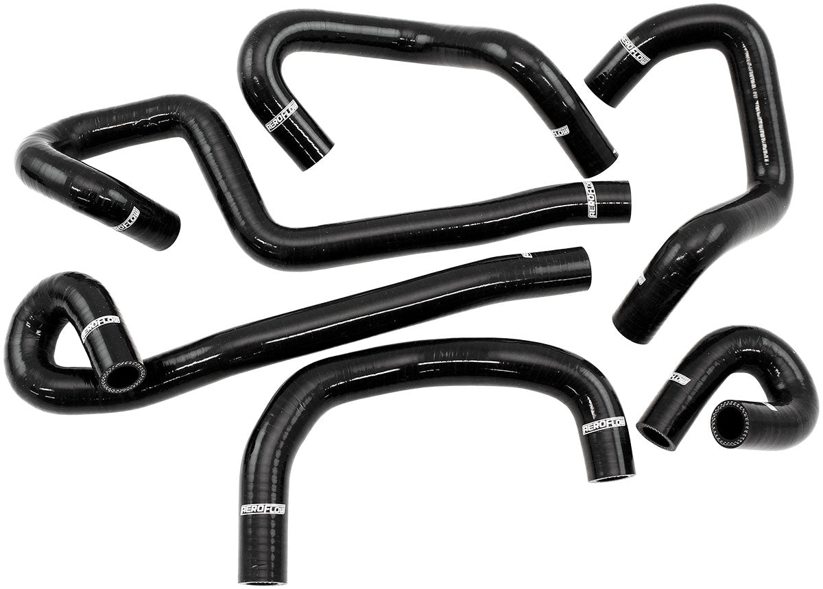 NISSAN RB25 HEATER HOSE KIT BLACK RADIATOR R33 R34 SKYLINESILCIONE Aeroflow AF 9270-0047
