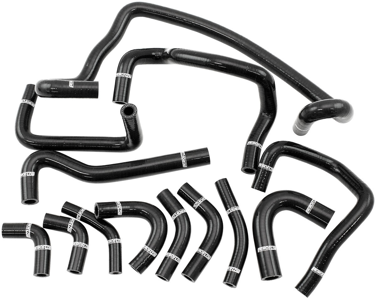 NISSAN RB26 HEATER HOSE KIT BLACK RADIATOR R32 R33 R34 GTRSILCIONE Aeroflow AF 9270-0048