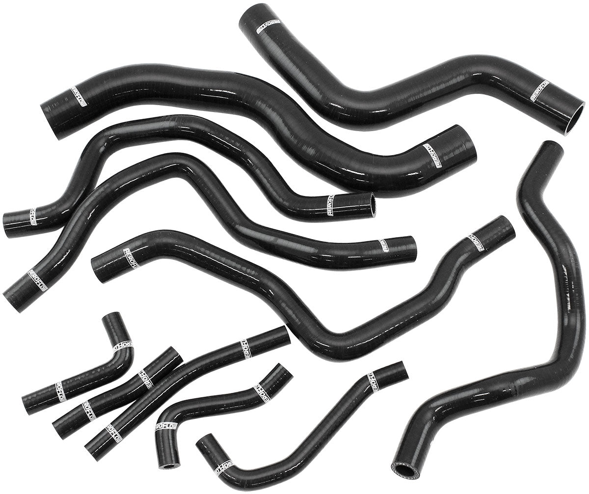 MITSUBISHI EVO 7 8 9 HEATER HOSE KIT BLACK RADIATOR LANCERSILCIONE Aeroflow AF 9270-0050