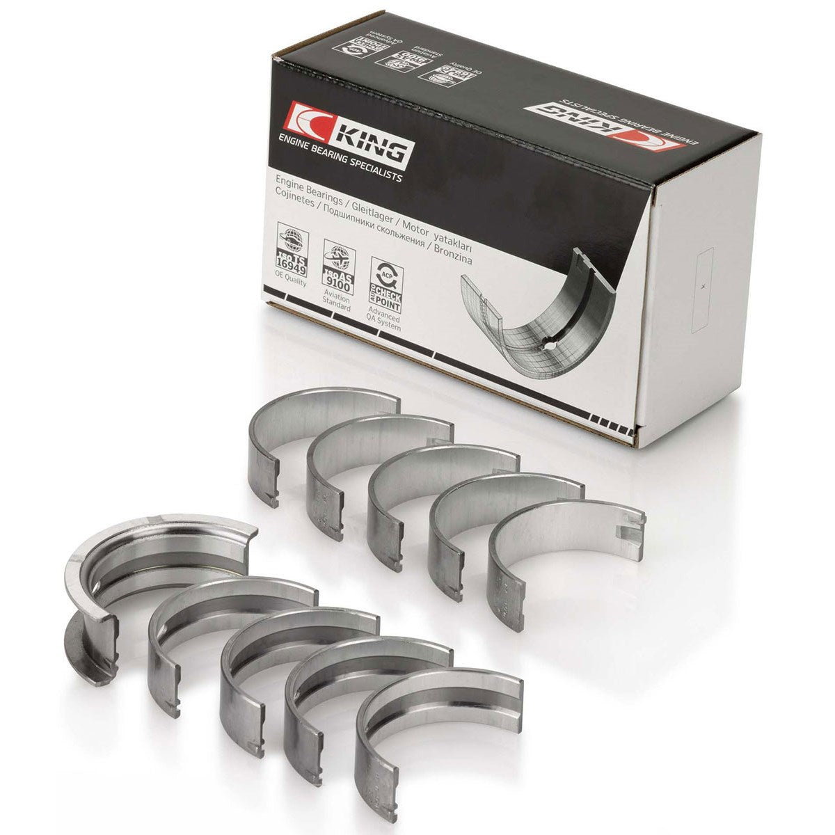 King AM Series Main Bearing Set, STD