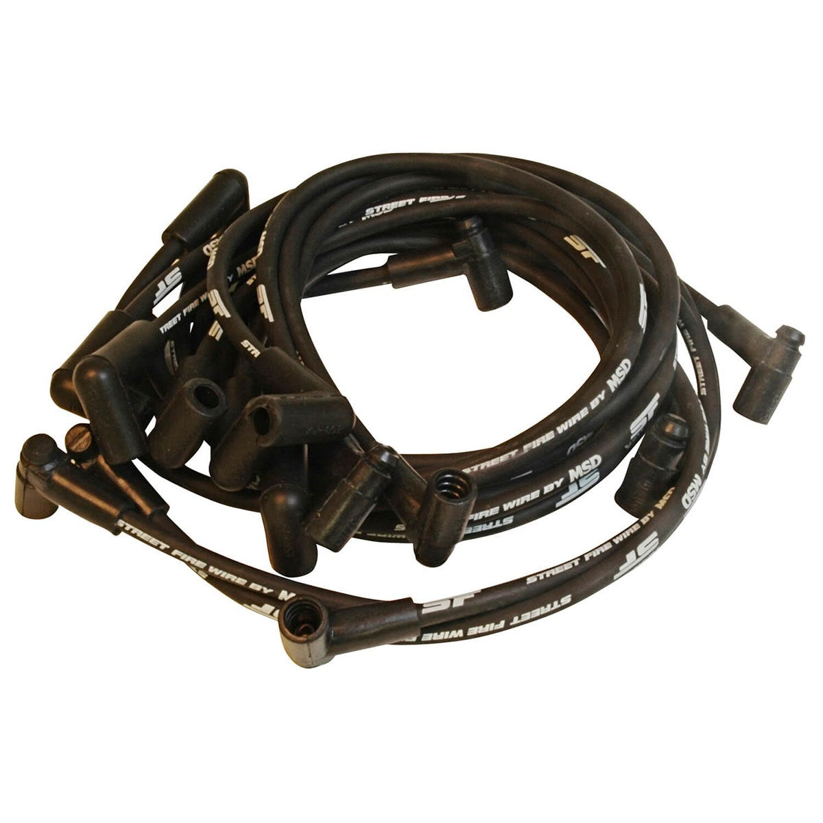 MSD Street Fire 8mm Ignition Lead Set, Under Exhaust Manifold, Black