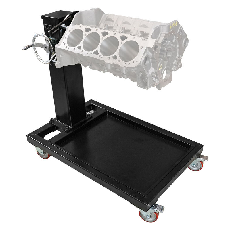 Proflow Pro Heavy Duty Engine Stand 500Kg, 360deg Turntable & Handle, Black Powder Coated, with Drip Tray, Kit